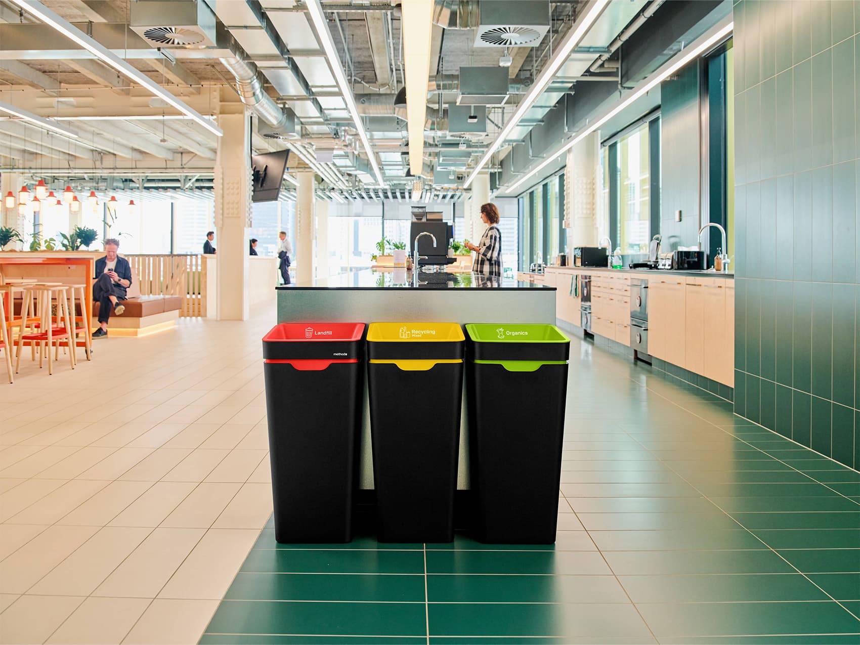 Office with Method recycling bins