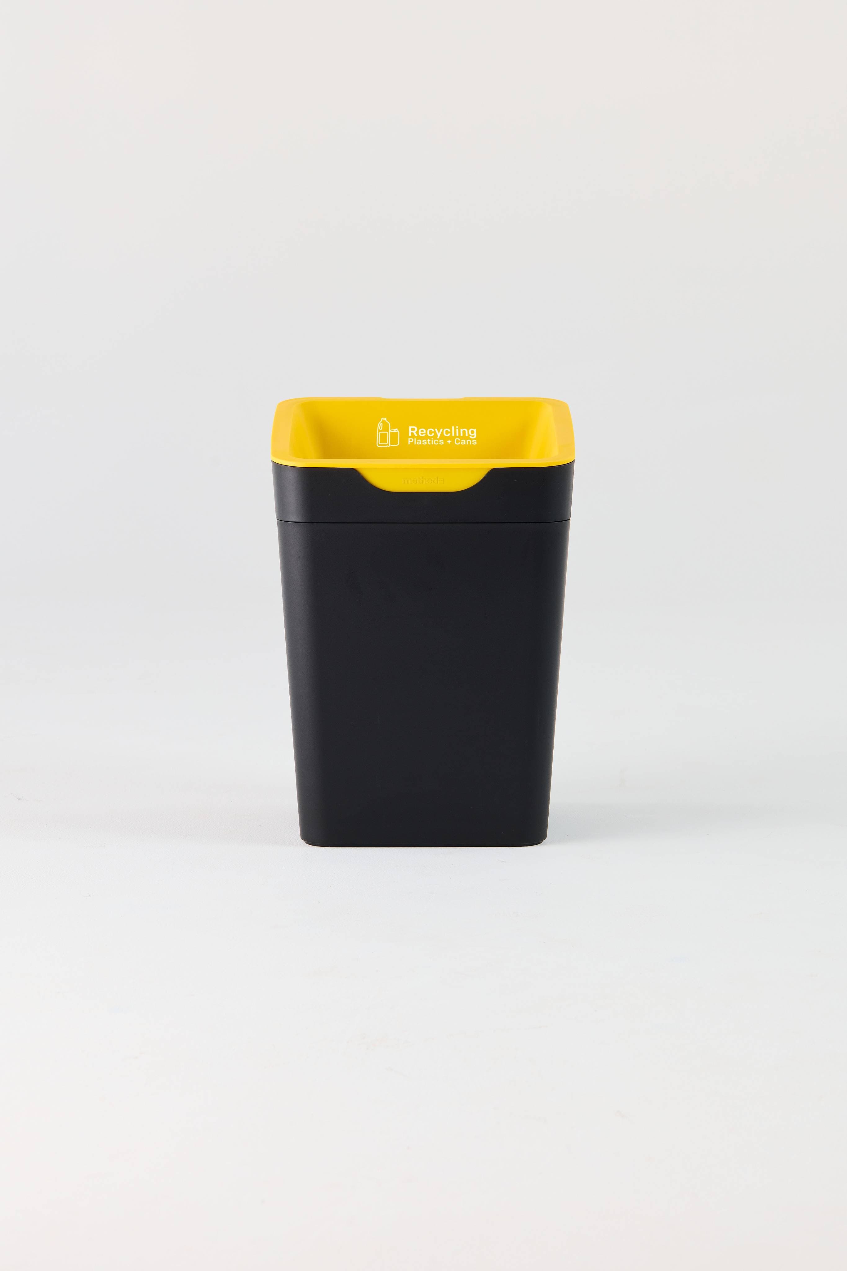 Bin 20L - Open Lid - Yellow Plastic + Cans