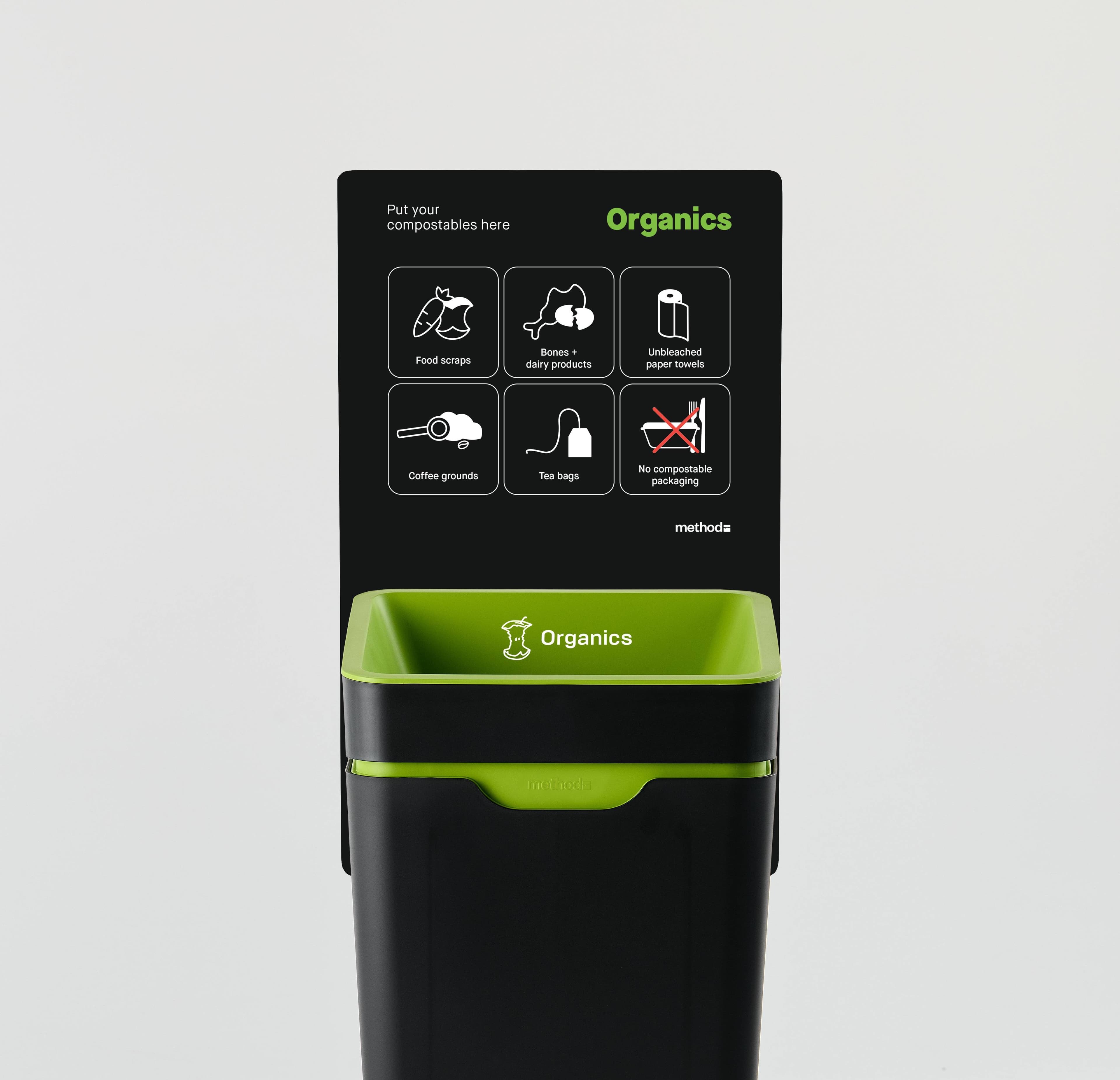 1 Bin Vertical Sign - Organics - No Compostable packs-AU