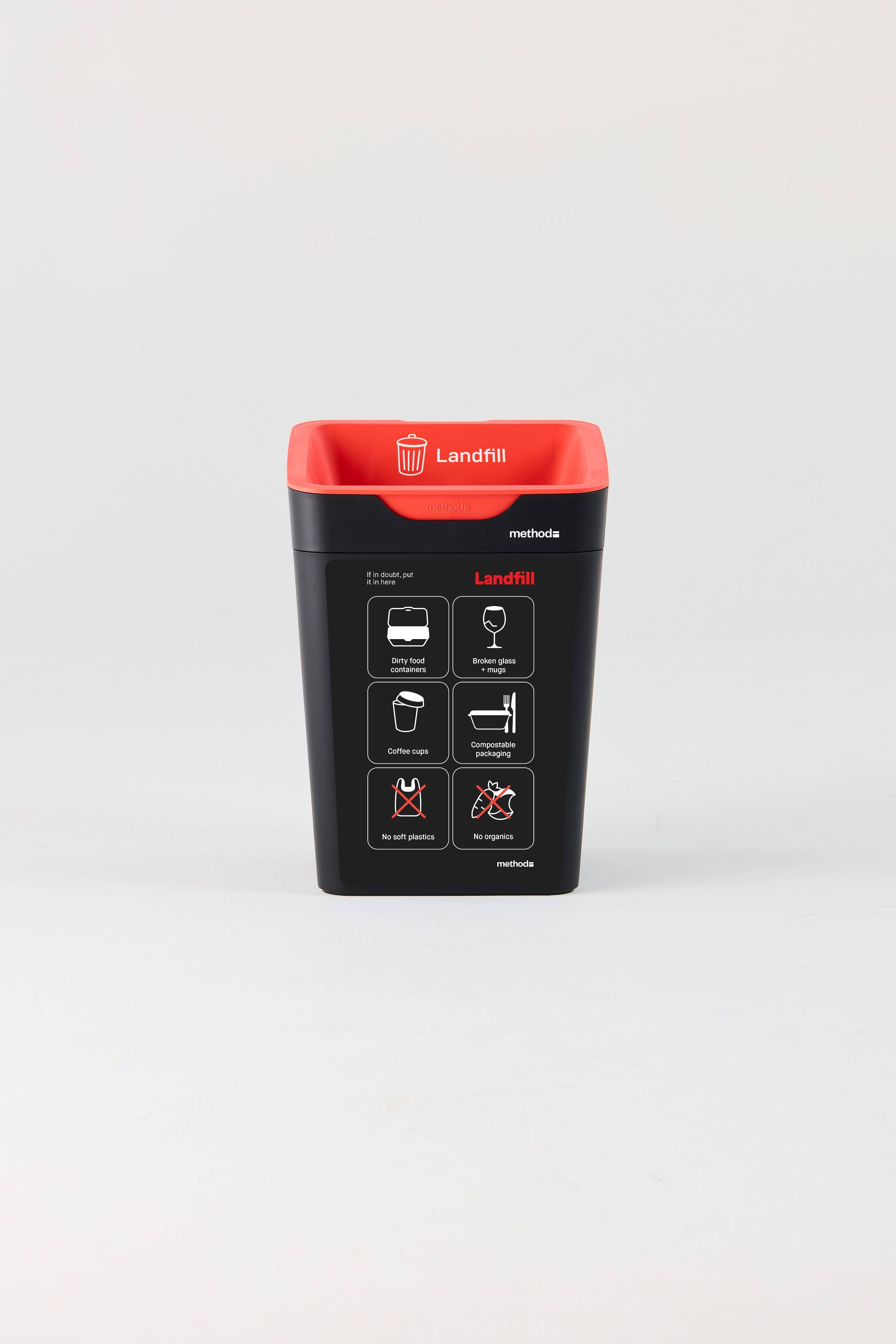 20L Bin Front Label - Landfill - No Soft plastics-AU