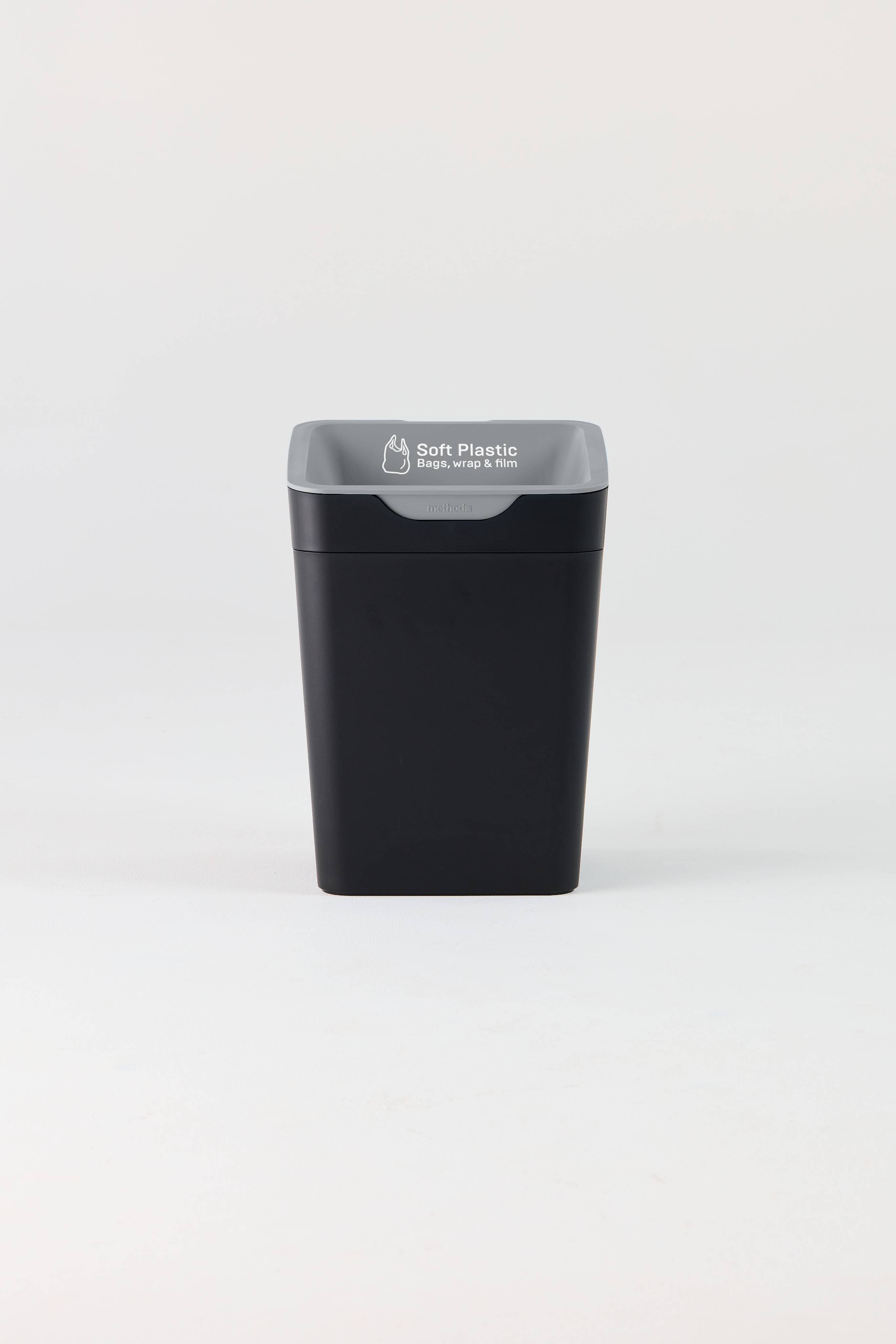 Bin 20L - Open Lid - Grey Soft Plastic
