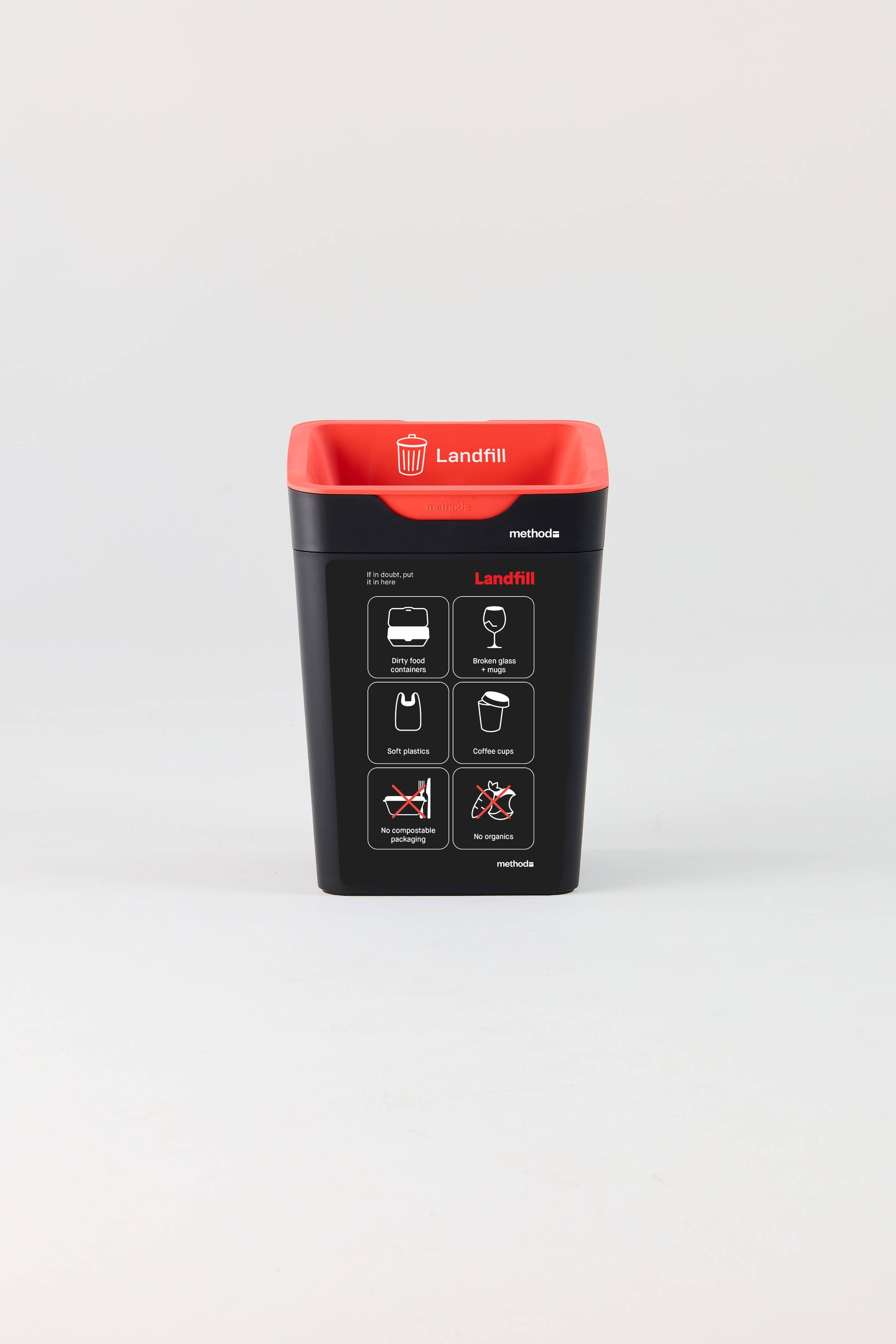 20L Bin Front Label - Landfill - No Compostable Packaging-AU