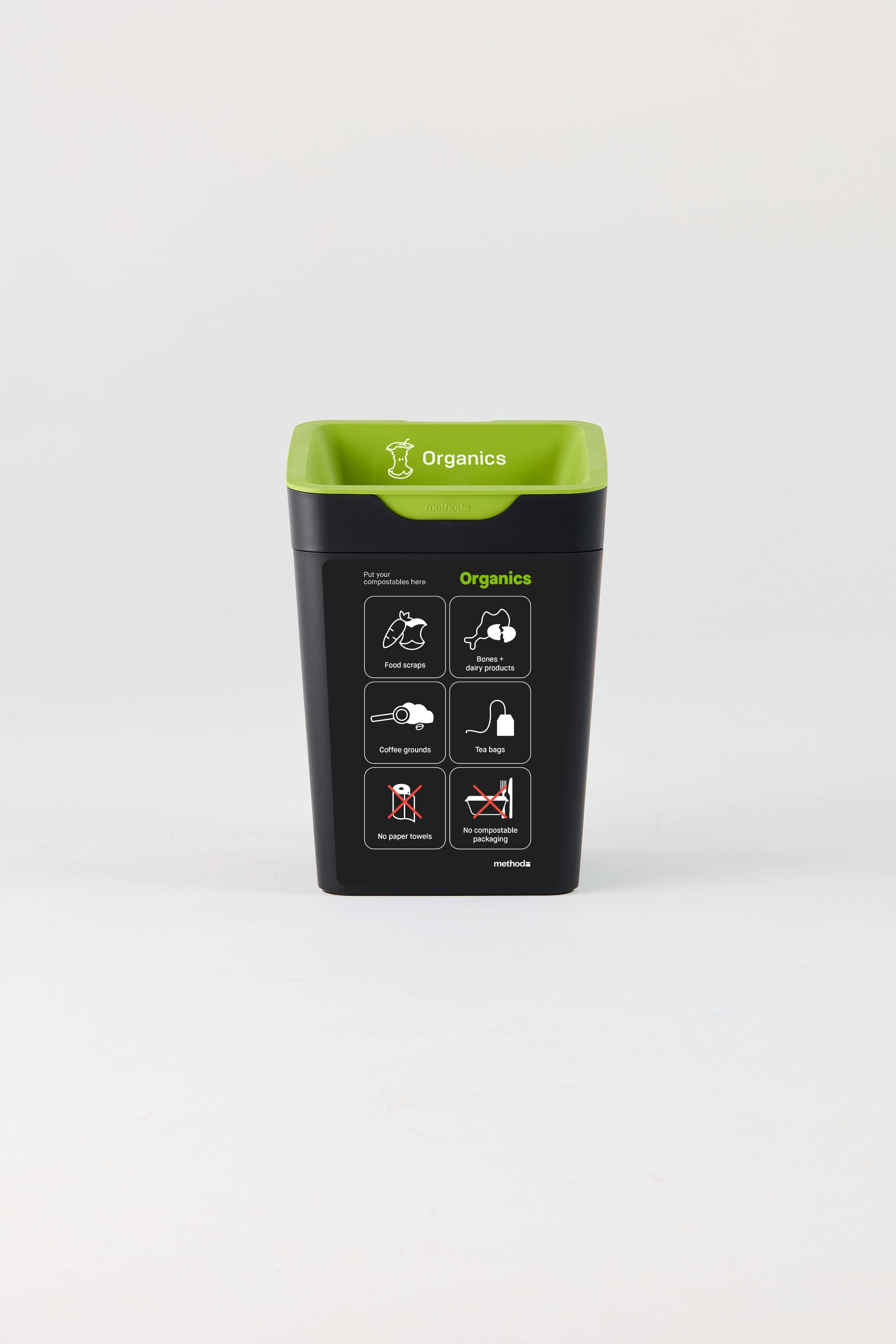 20L Bin Front Label - Organics - No Compostable packs / Paper towels-AU