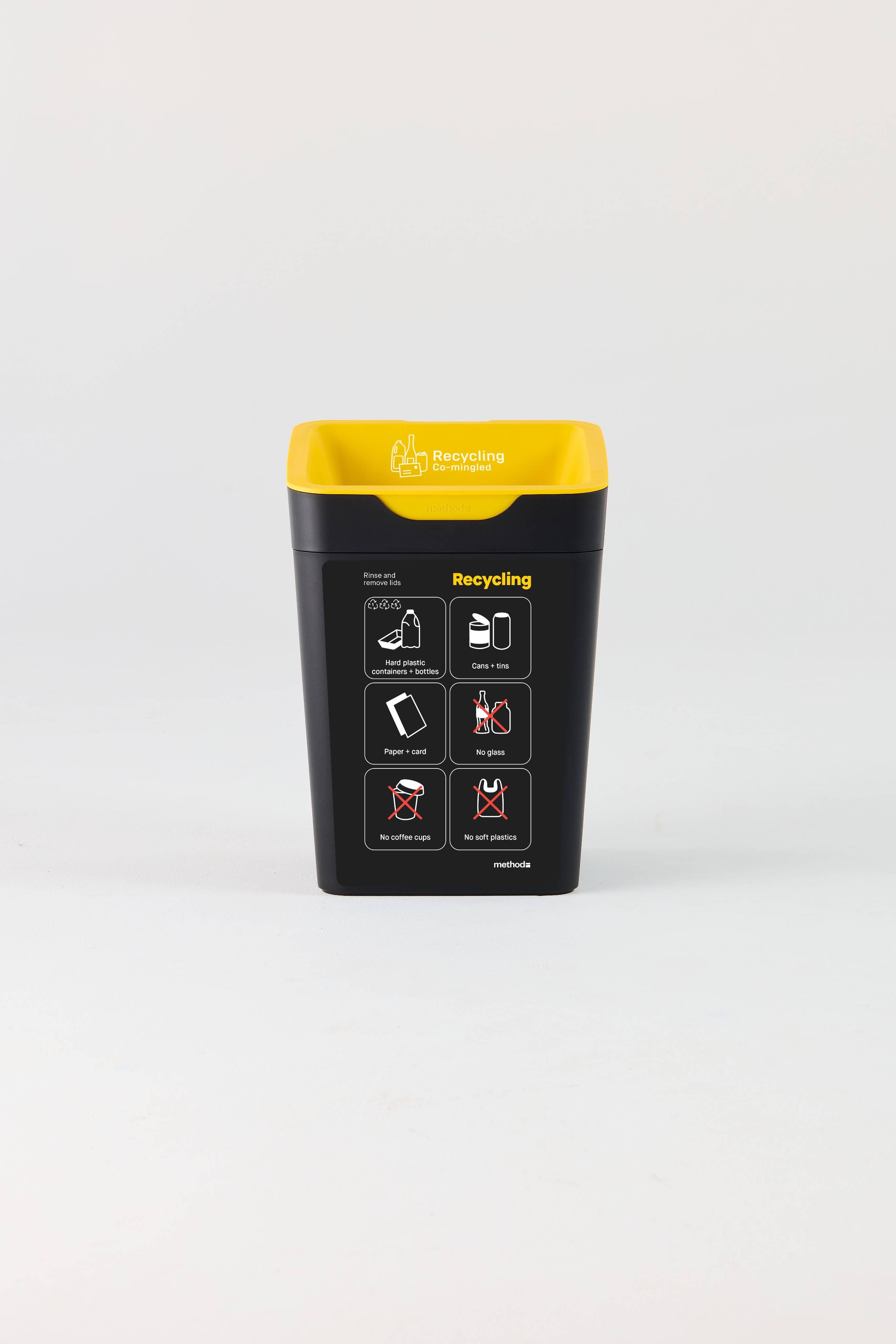 20L Bin Front Label - Comingled Recycling - NO Glass / Soft plastic-AU