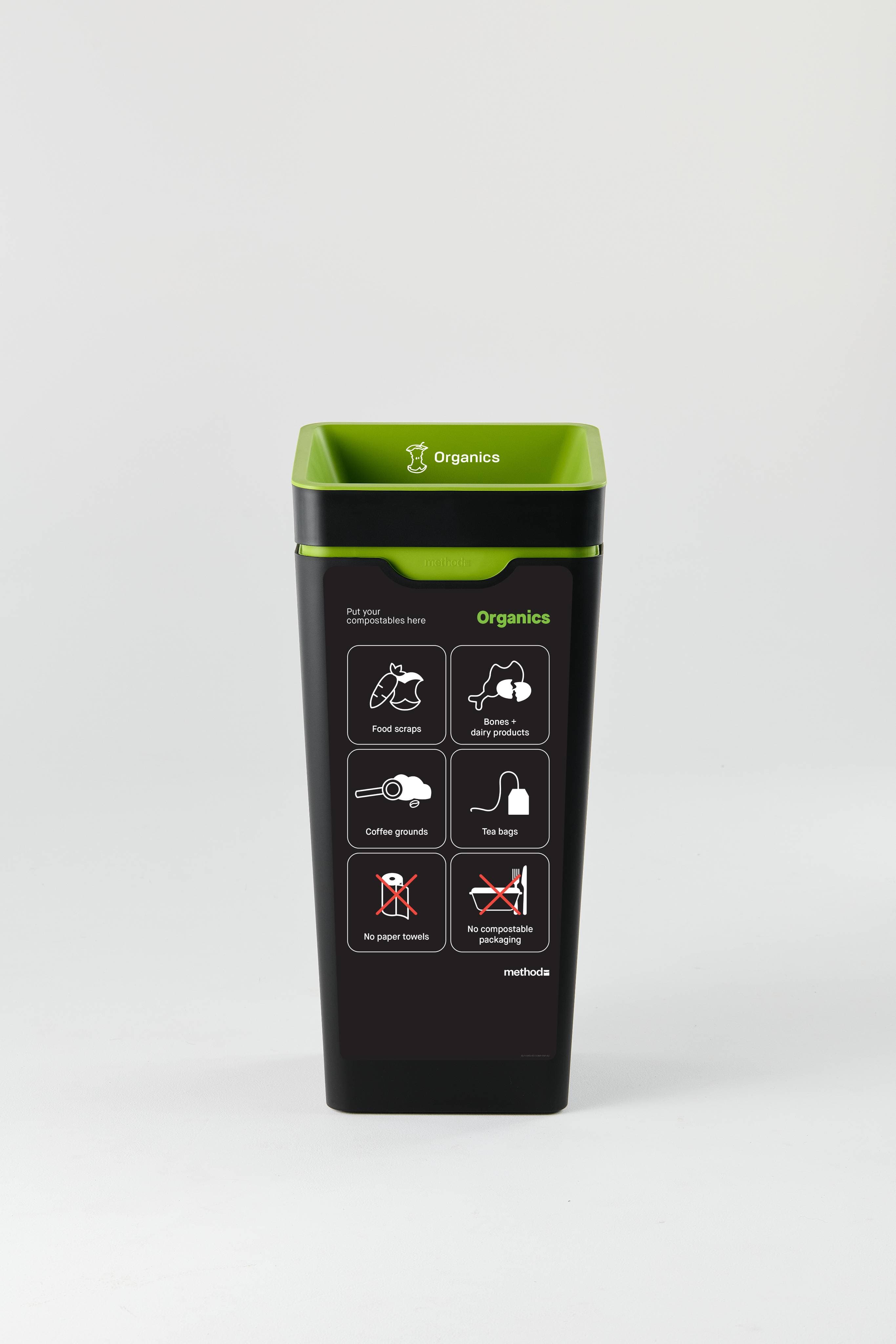 60L Bin Front Label - Organics - No Compostable packs / Paper towels-AU