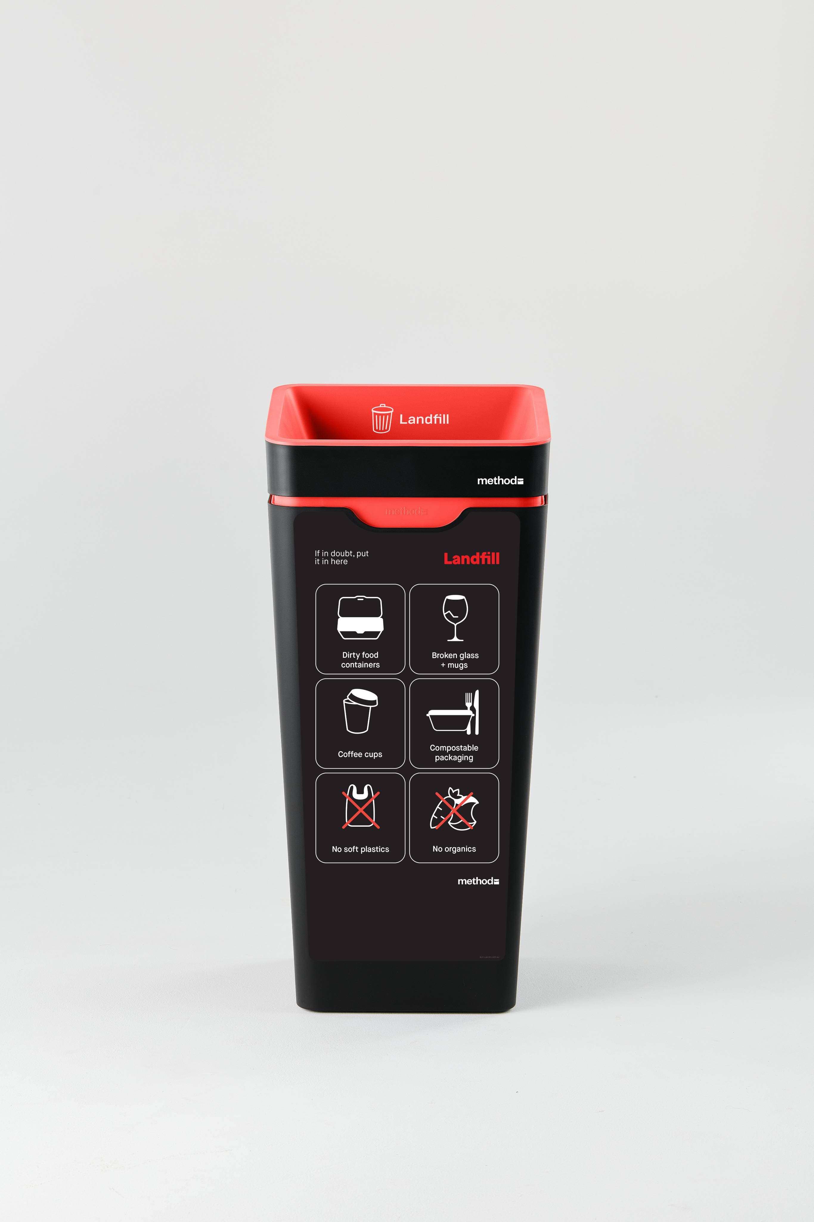 60L Bin Front Label - Landfill - No Soft plastics-AU